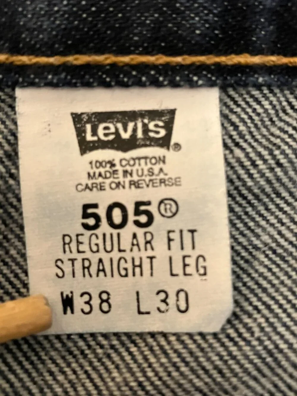 Vtg Levis 505 Jeans Made in USA Dark Wash Denim Mens 38x30 *True 36*